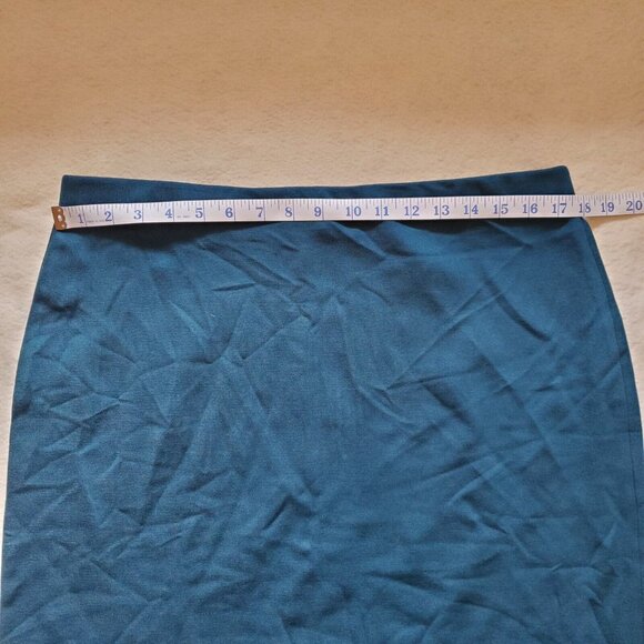 Jane and Mercer Women Green Skirt Sz 14 Pronounced Gold Back Zipper Stretch - Picture 3 of 10